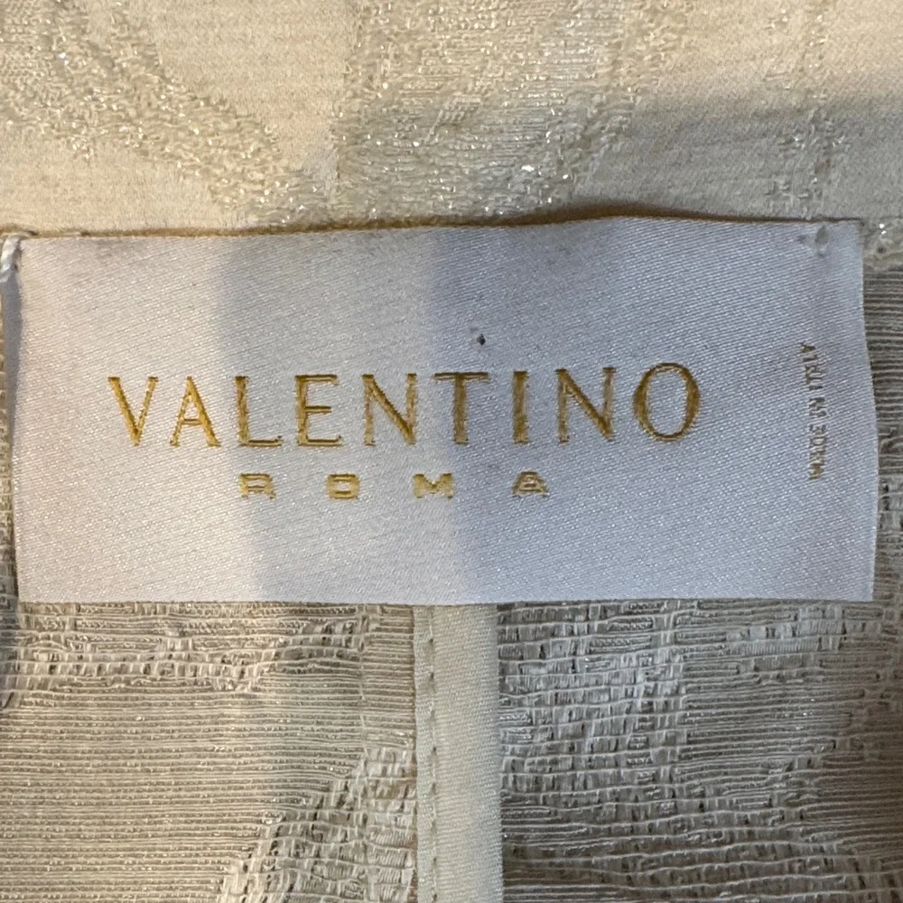 PRICE FIRM NWT Valentino Roma Beige Textured Blazer & Skirt Set Size 40|4 - Picture 2 of 13